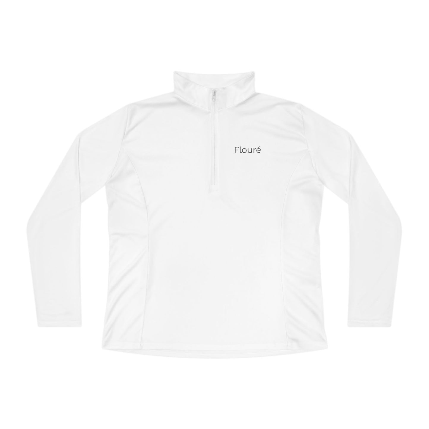 Ladies Quarter-Zip Pullover - White