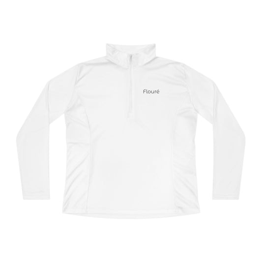 Ladies Quarter-Zip Pullover - White